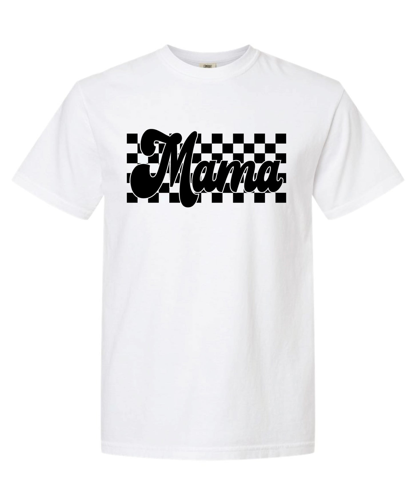 retro checker mama tee