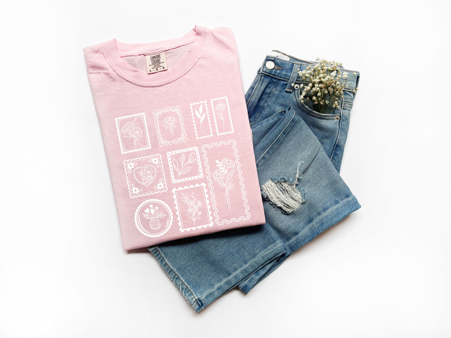 stamp flower tee