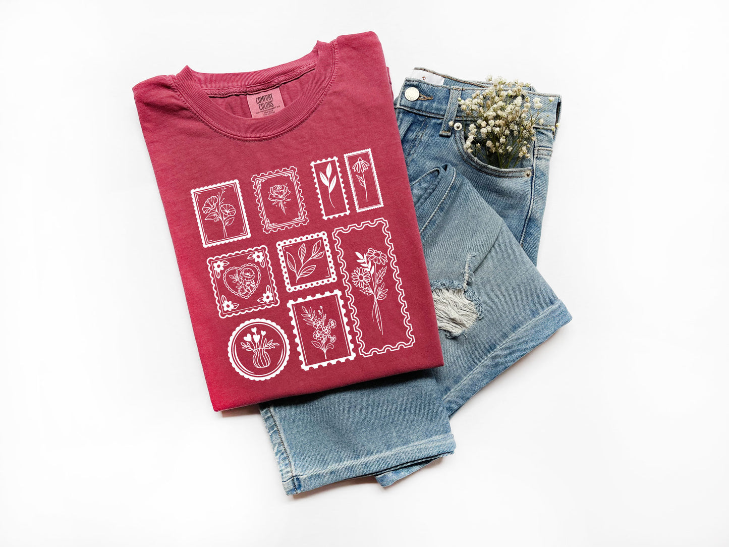 stamp flower tee