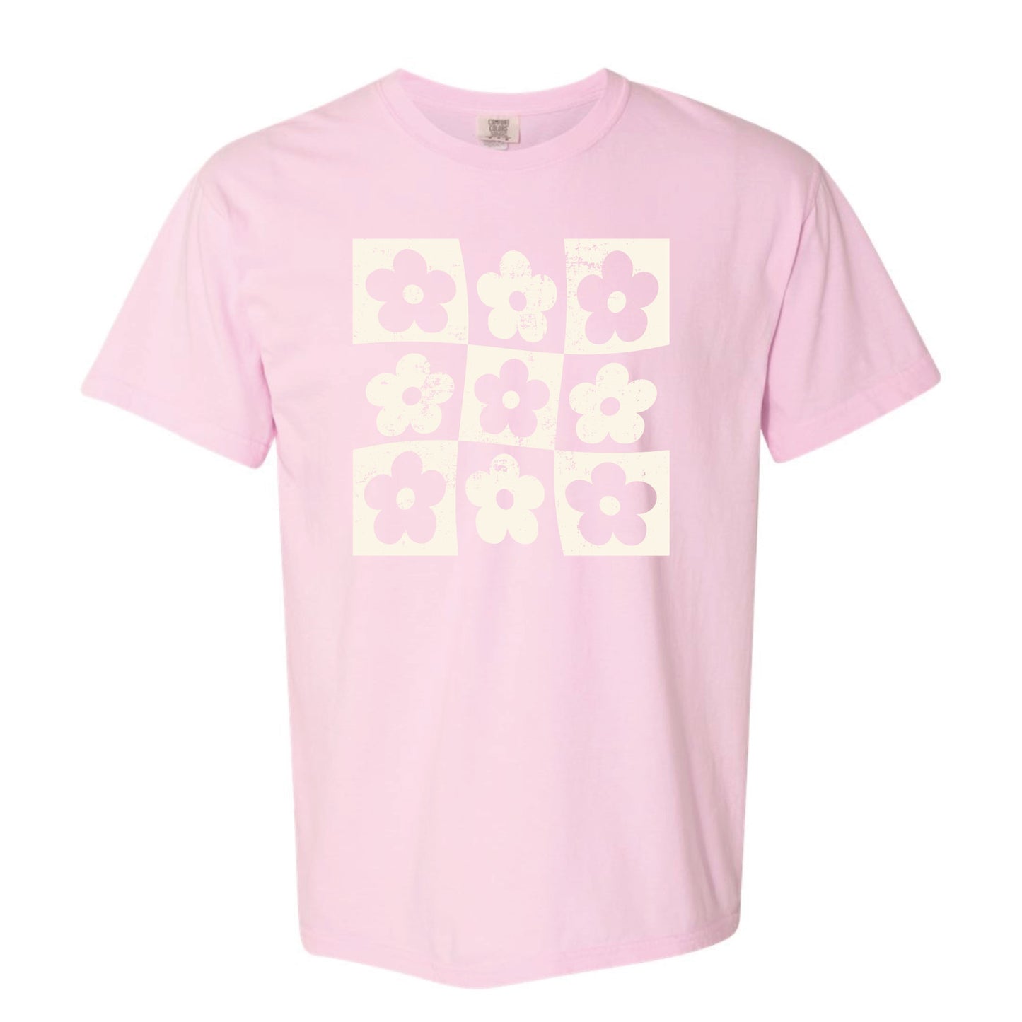 checkered flowers tee