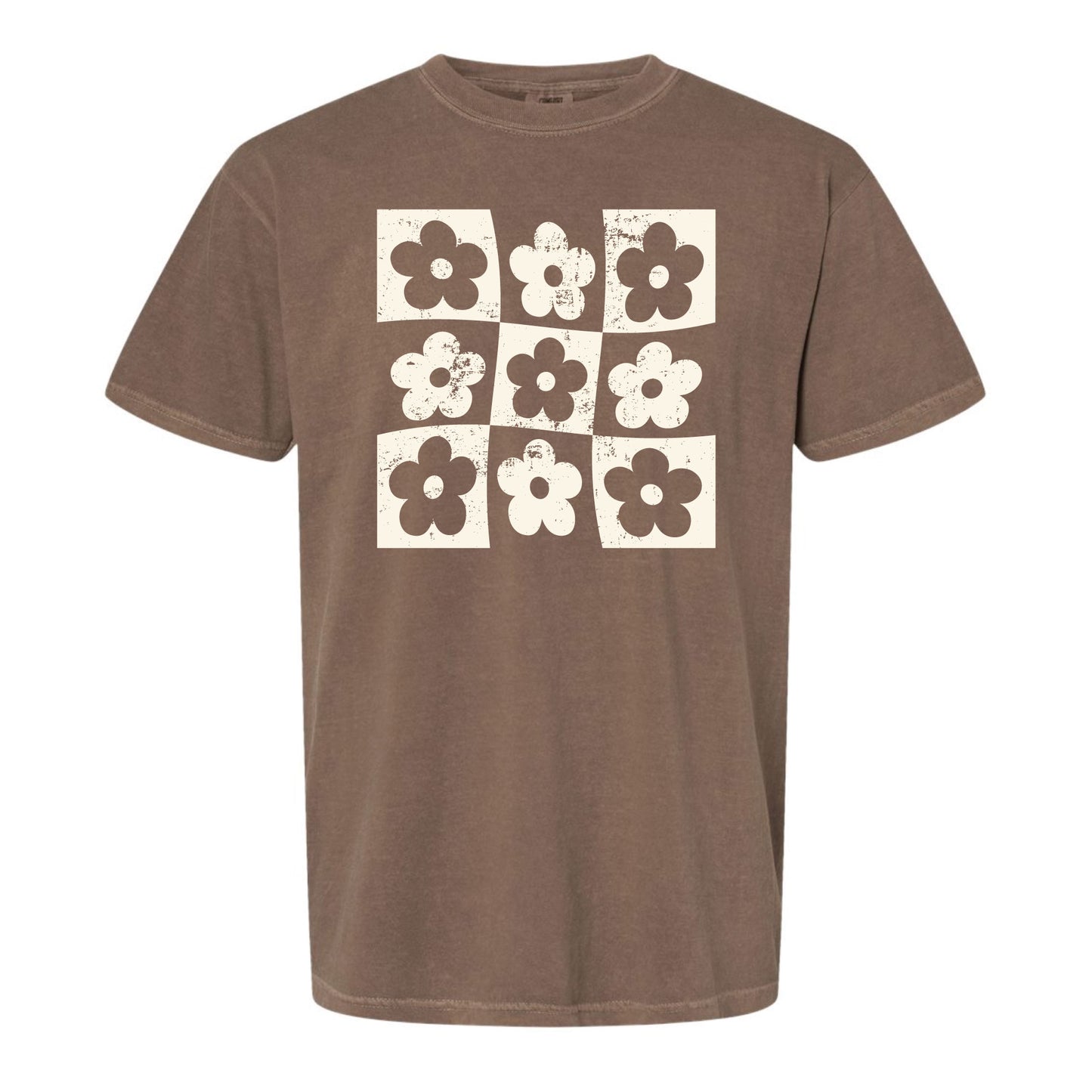 checkered flowers tee