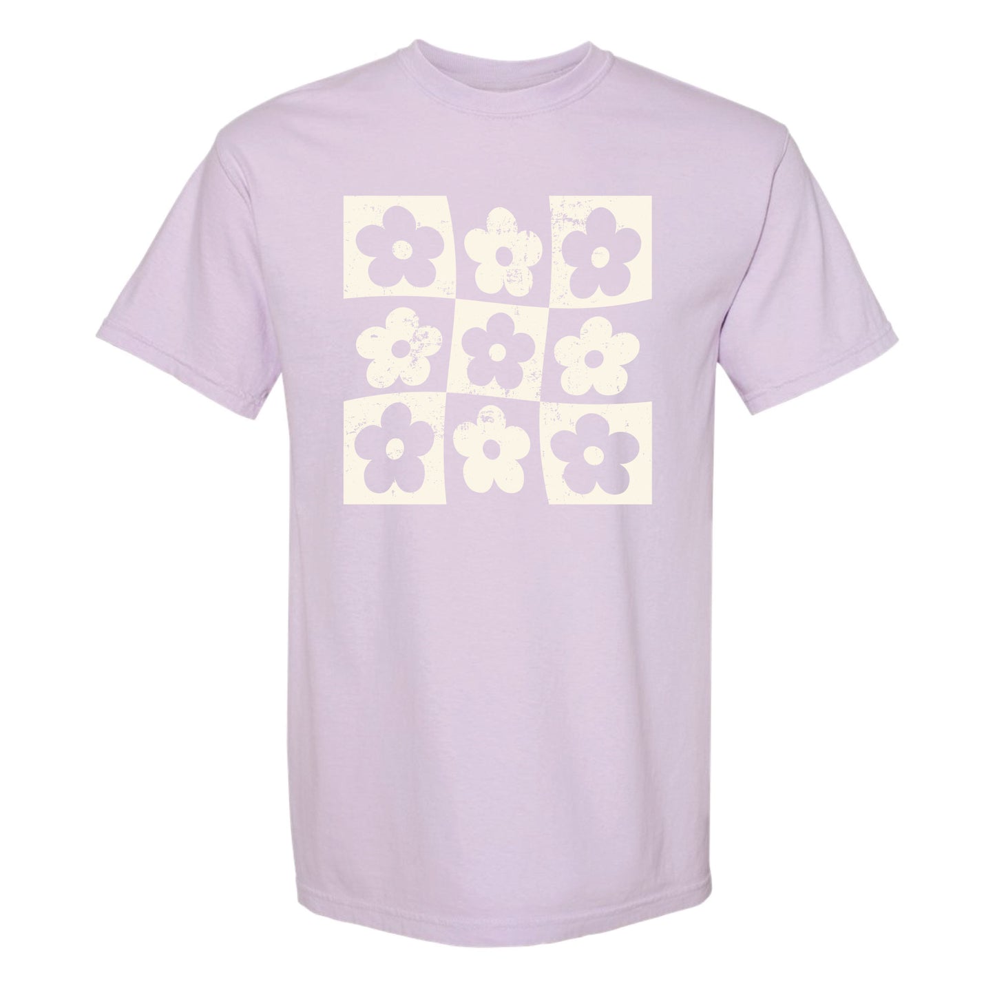 checkered flowers tee