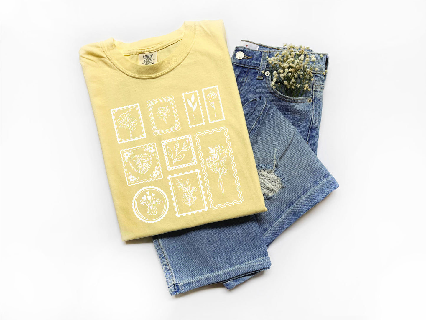 stamp flower tee