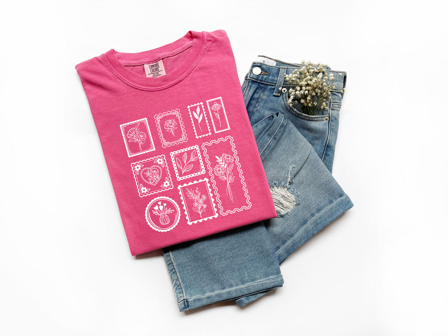 stamp flower tee