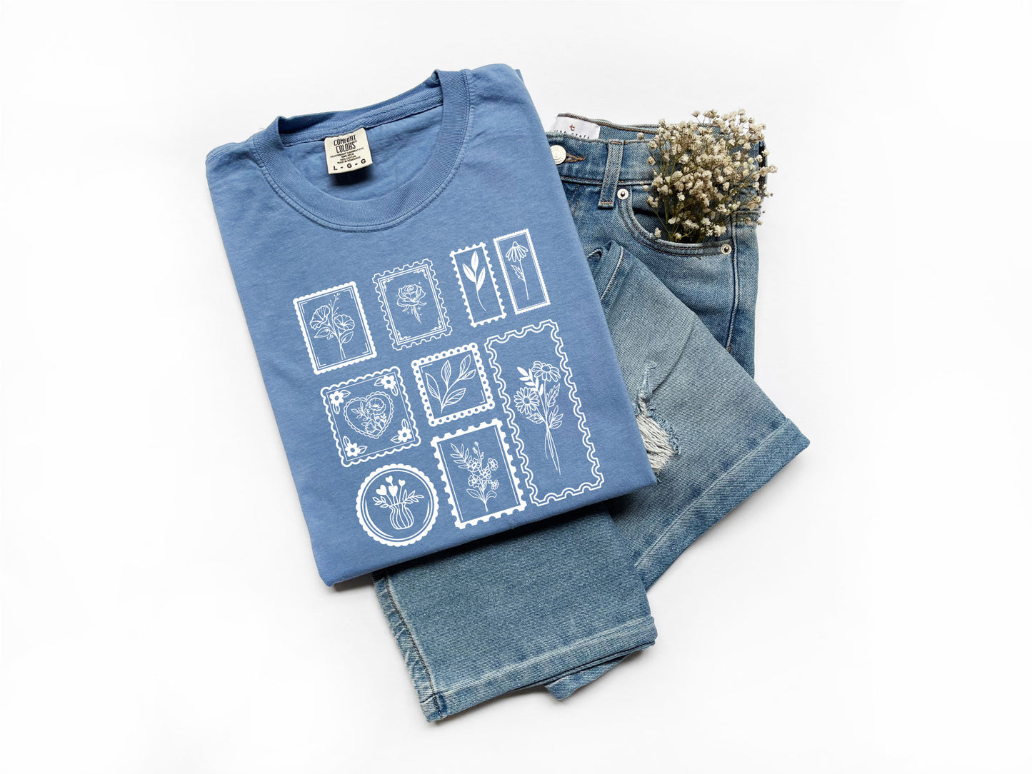 stamp flower tee